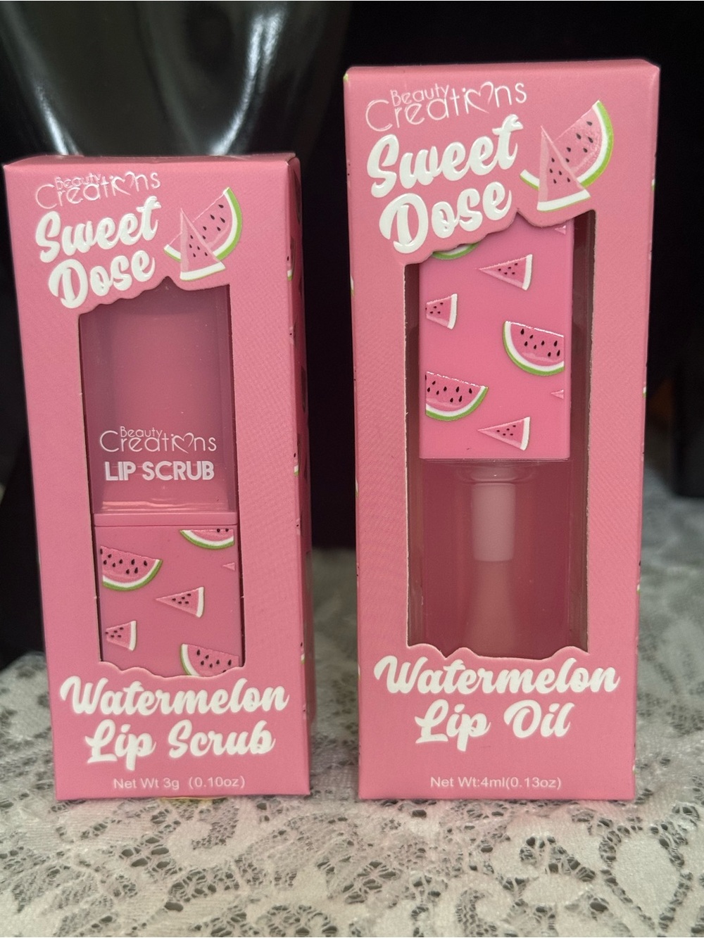 Beauty Creations Pink Watermelon Lip Scrub & Lip Oil Duo